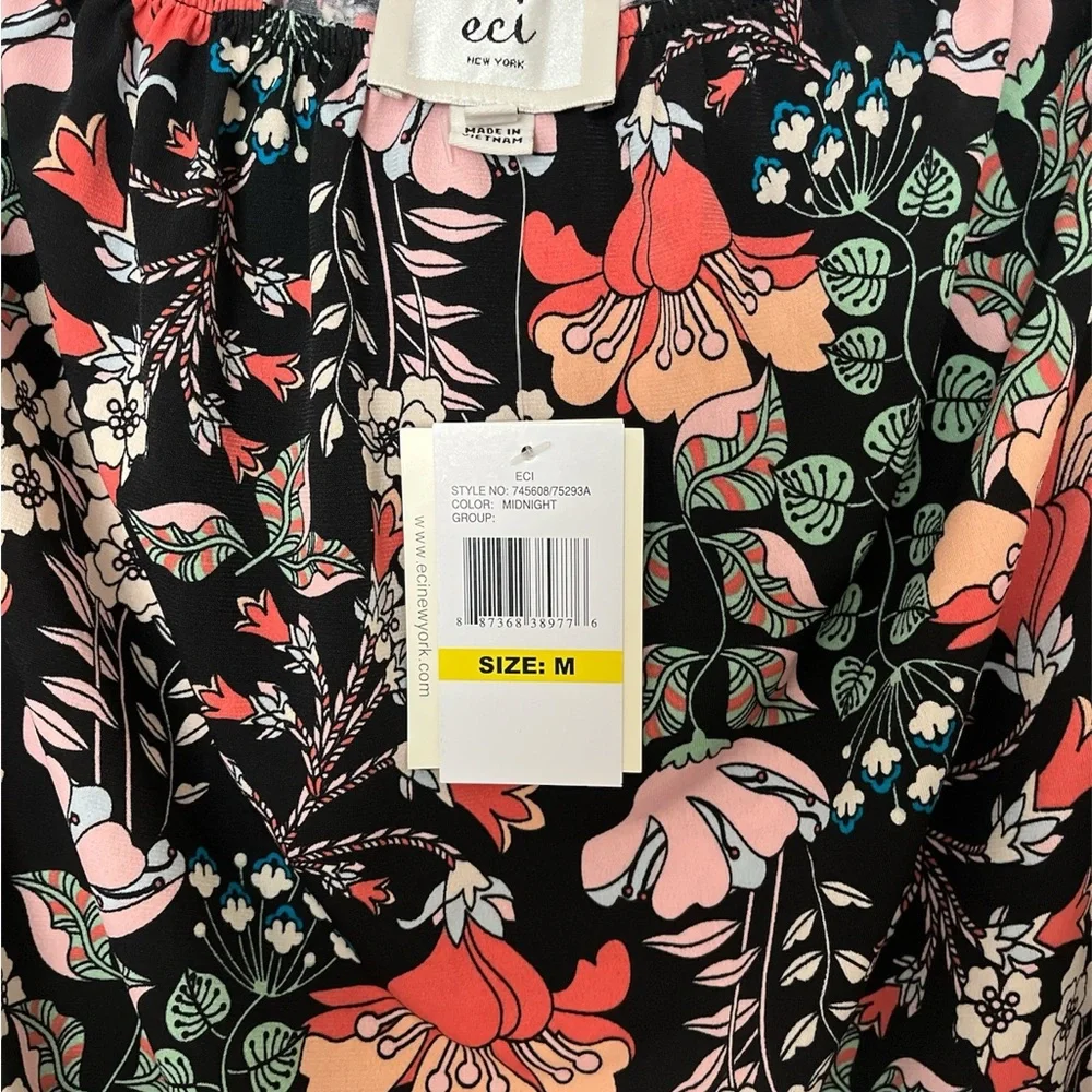 ECI Pink Bell Cold Shoulder Sleeve Ruffled Blouse - Picture 3 of 3